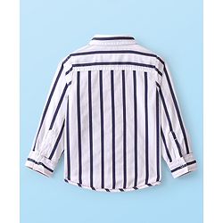 Babyhug 100% Cotton Knit Full Sleeve Reversible Shirt Striped - White