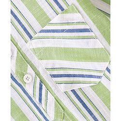 Babyhug Cotton Woven Full Sleeves Shirt Striped - Green