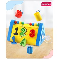 Babyhug Alphabets Numbers and Shape Sorter Set -Yellow & Blue