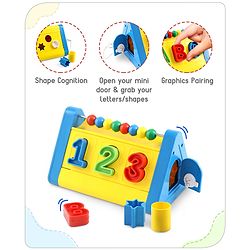 Babyhug Alphabets Numbers and Shape Sorter Set -Yellow & Blue