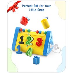 Babyhug Alphabets Numbers and Shape Sorter Set -Yellow & Blue