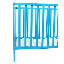Babyhug Visby Wooden Cot - 3 Level Height Adjustment | Plug & Play Assembly | New Zealand Pine Wood | Parent Bed Attachment | Crib | Day Bed | Toddler Bed - Blue