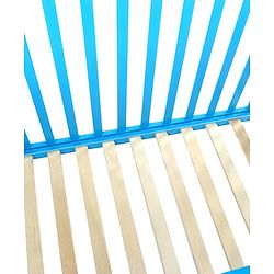 Babyhug Visby Wooden Cot - 3 Level Height Adjustment | Plug & Play Assembly | New Zealand Pine Wood | Parent Bed Attachment | Crib | Day Bed | Toddler Bed - Blue