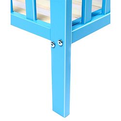 Babyhug Visby Wooden Cot - 3 Level Height Adjustment | Plug & Play Assembly | New Zealand Pine Wood | Parent Bed Attachment | Crib | Day Bed | Toddler Bed - Blue