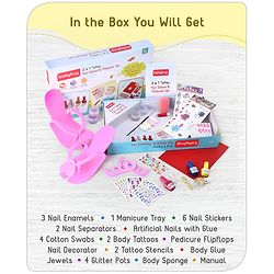 Babyhug 3 in 1 Tattoo Nail Saloon and Pedicure Kit - Multicolour