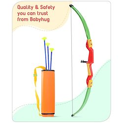 Babyhug Archery Set for Kids - Bow & 3 Suction Cup Arrows with Target Board | Safe Indoor & Outdoor Garden Play Toy for Boys & Girls | Improves Focus & Motor Skills | Ideal Birthday Gift