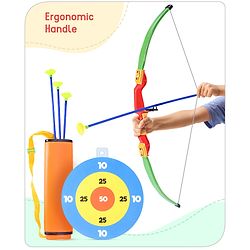 Babyhug Archery Set for Kids - Bow & 3 Suction Cup Arrows with Target Board | Safe Indoor & Outdoor Garden Play Toy for Boys & Girls | Improves Focus & Motor Skills | Ideal Birthday Gift