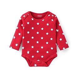 Babyhug 100% Cotton Knit Full Sleeves Stars Print Onesie Pack of 3 - Multicolour
