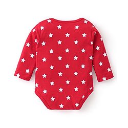 Babyhug 100% Cotton Knit Full Sleeves Stars Print Onesie Pack of 3 - Multicolour