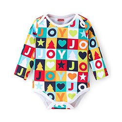 Babyhug 100% Cotton Knit Full Sleeves Stars Print Onesie Pack of 3 - Multicolour