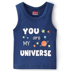 Babyhug 100% Cotton Knit Sleeveless Sando Stars Print Pack of 3 - Blue