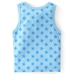 Babyhug 100% Cotton Knit Sleeveless Sando Stars Print Pack of 3 - Blue