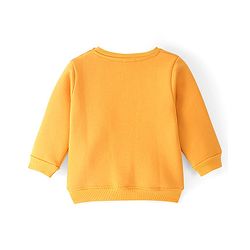 Babyhug Fleece Knit Full Sleeves Sweatshirt With Bear Graphics - Yellow