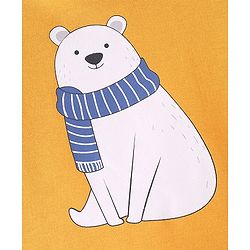 Babyhug Fleece Knit Full Sleeves Sweatshirt With Bear Graphics - Yellow