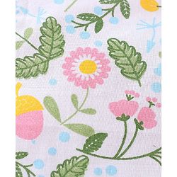 Babyhug Cotton Woven Sleeveless Vest & Pajama Set Floral Print - Pink