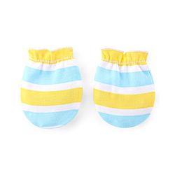 Babyhug 100% Cotton Knit Mittens Star & Bear Print Pack of 3- Blue & Yellow