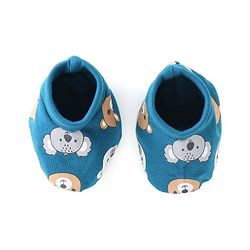 Babyhug 100% Cotton Mittens & Booties Bear Print - Blue