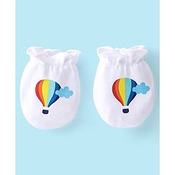 Babyhug 100% Cotton Knit Mittens Car Print Pack Of 3 - Multicolor