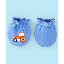 Babyhug 100% Cotton Knit Mittens Car Print Pack Of 3 - Multicolor