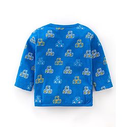 Babyhug 100% Cotton Knit Full Sleeves Striped & Text Printed Antibacterial Vests Pack of 3 - Blue & Yellow