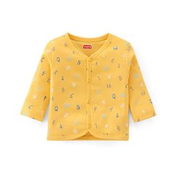 Babyhug 100% Cotton Knit Full Sleeves Striped & Text Printed Antibacterial Vests Pack of 3 - Blue & Yellow