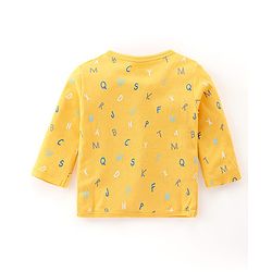 Babyhug 100% Cotton Knit Full Sleeves Striped & Text Printed Antibacterial Vests Pack of 3 - Blue & Yellow