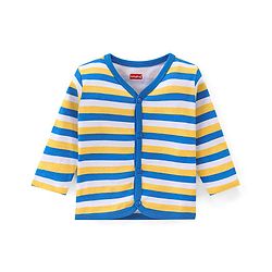 Babyhug 100% Cotton Knit Full Sleeves Striped & Text Printed Antibacterial Vests Pack of 3 - Blue & Yellow