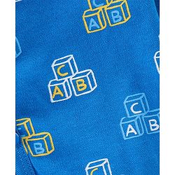 Babyhug 100% Cotton Knit Full Sleeves Striped & Text Printed Antibacterial Vests Pack of 3 - Blue & Yellow
