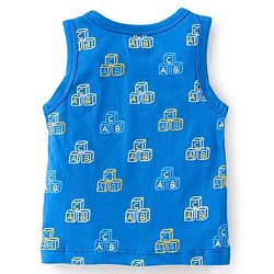 Babyhug 100% Cotton Anti Bacterial Sleeveless Sando With Alphabet Print Pack of 3 - Yellow & Blue