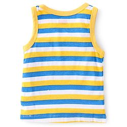 Babyhug 100% Cotton Anti Bacterial Sleeveless Sando With Alphabet Print Pack of 3 - Yellow & Blue