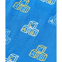 Babyhug 100% Cotton Anti Bacterial Sleeveless Sando With Alphabet Print Pack of 3 - Yellow & Blue
