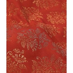 Babyhug Woven Half Sleeve Bocade Pattu Pavada Lehenga Choli and Dupatta Set Ikat Print - Maroon & White