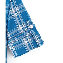Babyhug Woven Full Sleeves Kurta Shirt Checkered - Blue