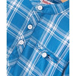 Babyhug Woven Full Sleeves Kurta Shirt Checkered - Blue