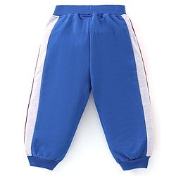 Babyhug Cotton Knit Full Sleeves Hooded Jacket with T-Shirt & Lounge Pant - Blue & Red