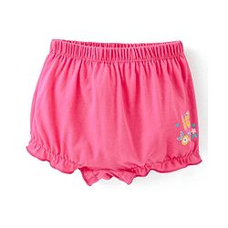 Babyhug 100% Cotton Knit Bloomers Butterfly Print Pack of 3 - Pink & White