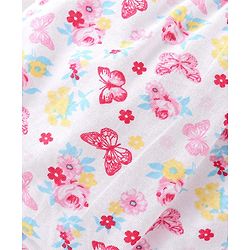 Babyhug 100% Cotton Knit Bloomers Butterfly Print Pack of 3 - Pink & White