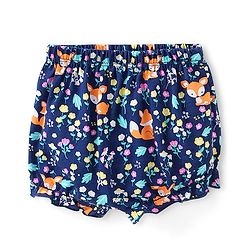 Babyhug 100% Cotton Bloomers Fox & Floral Print Pack of 3- Blue Yellow & Pink