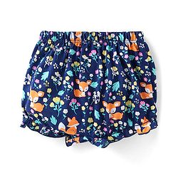 Babyhug 100% Cotton Bloomers Fox & Floral Print Pack of 3- Blue Yellow & Pink