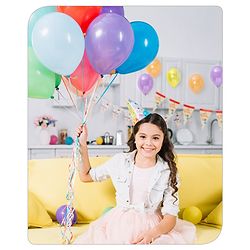 Babyhug Metallic Balloons with Ribbons Pack of 53 (Colour & Print May Vary)