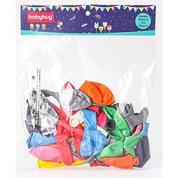 Babyhug Metallic Balloons with Ribbons Pack of 53 (Colour & Print May Vary)