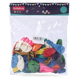 Babyhug Metallic Balloons with Ribbons Pack of 53 (Colour & Print May Vary)