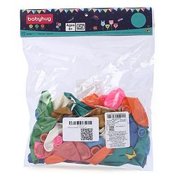 Babyhug Metallic Balloons with Ribbons Pack of 53 (Colour & Print May Vary)