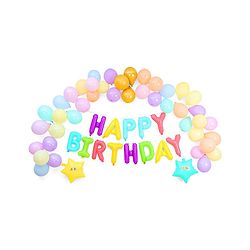 Babyhug Pastel Theme Birthday Decor Kit - Pack of 68 - Multicolour | Elegant Setup for Special Occasions