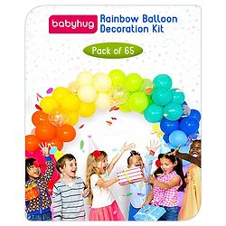 Babyhug Rainbow Balloon Decor Kit Multicolor - Pack of 65