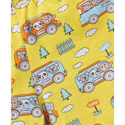 Babyhug 100% Cotton Trunk Striped & Car Print Pack Of 3 - Orange Yellow & Blue