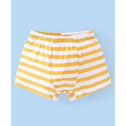 Babyhug 100% Cotton Knit Lion Print Trunks Pack of 3 - White Blue & Yellow