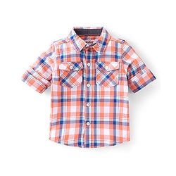 Babyhug Full Sleeves Checkered Shirt & Jeans - Multicolor & Blue