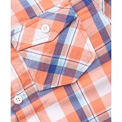 Babyhug Full Sleeves Checkered Shirt & Jeans - Multicolor & Blue
