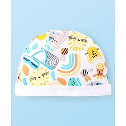 Babyhug 100% Cotton Knit Cap Animal Print - Multicolor